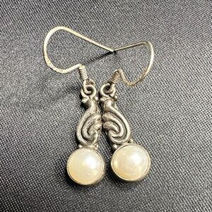 Vintage Silver and Pearl Drop Earrings
